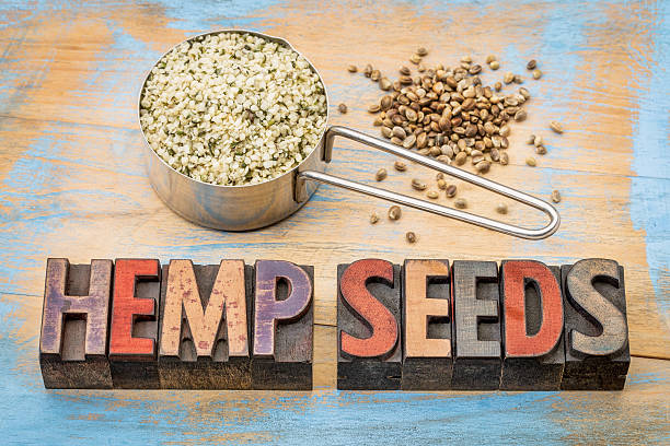 istock hemp seeds scoop and typography 502754736
