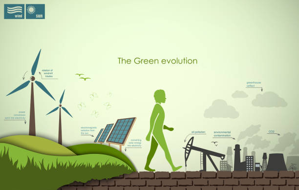 illustrations, cliparts, dessins animés et icônes de l'évolution du concept de greening - voltaic