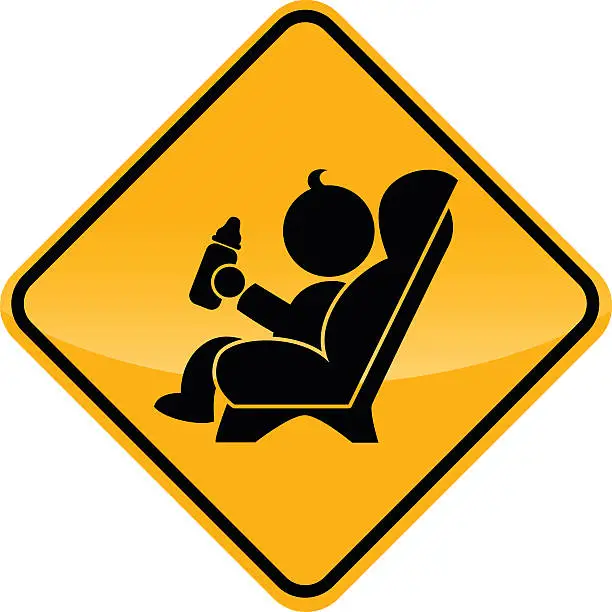 Vector illustration of baby car seat sign