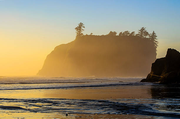 istock Sea Stack Silhouette at sunset in the Pacific Northwest 502756078