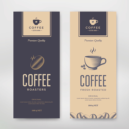 Coffee Packaging Design. Vector template package for your design.