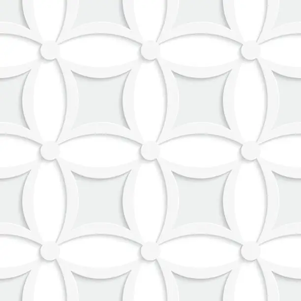 Vector illustration of Geometric white and gray pattern with pointy squares