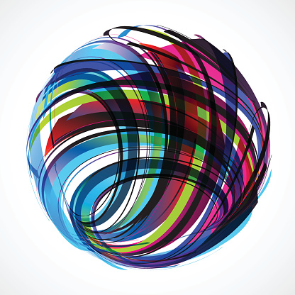 abstract colorful wave stripe ball pattern for design.(ai eps10 with transparency effect)