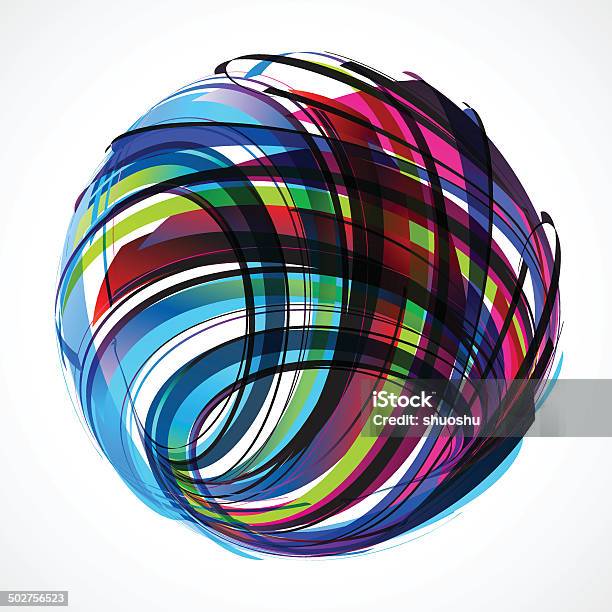 Abstract Colorful Wave Stripe Ball Pattern Stock Illustration - Download Image Now - Sphere, Abstract, Doodle
