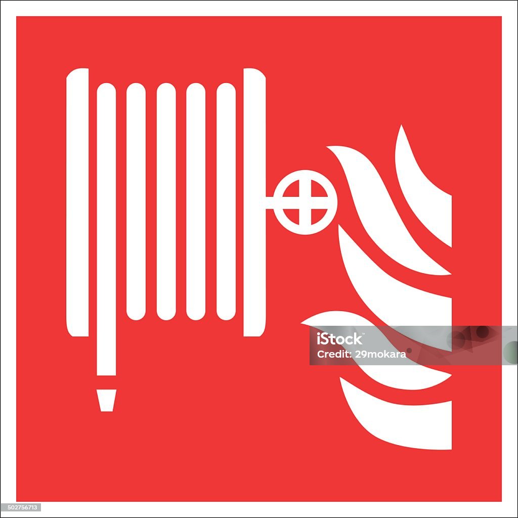 Fire safety sign FIRE HOSE REEL Fire Hose stock vector