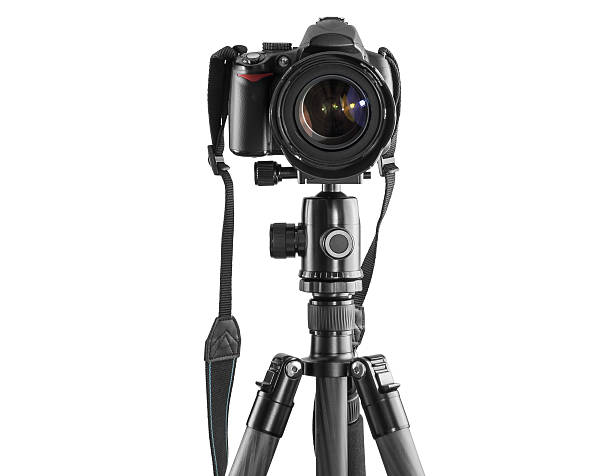 dslr caméra sur un trépied - tripod photos et images de collection