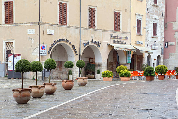 Antevisão do Visso, bela Aldeia de Macerata-Itália - fotografia de stock