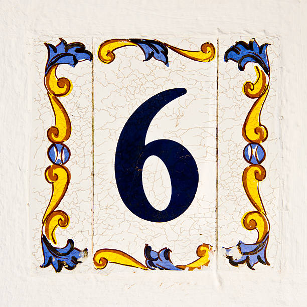 istock Ceramic tile, street number 6 502758973