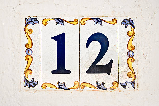 istock Ceramic tile, street number 12 502758979