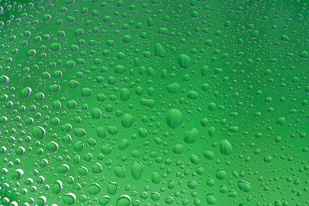 istock Green water drops background selected focus 502759164