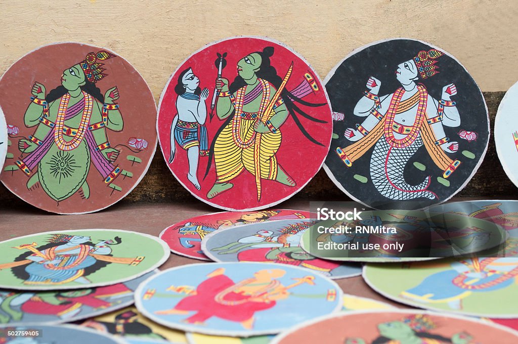 Dashavatara 카드, 아트웍, bishnupur, 인도 - 로열티 프리 공예 스톡 사진