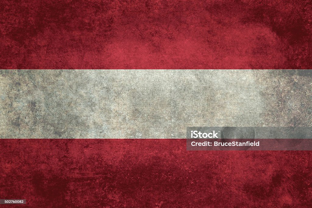 National flag of Austria Distressed version Distressed worn version of the Austrian national flag 2015 Stock Photo