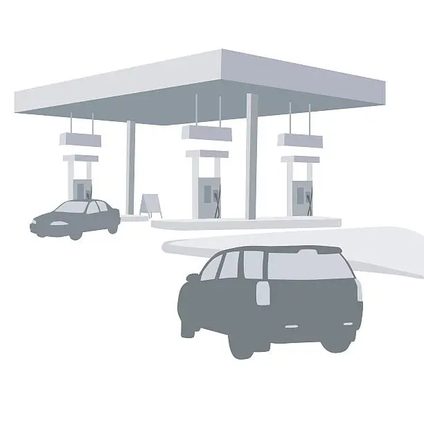 Vector illustration of Gas Station