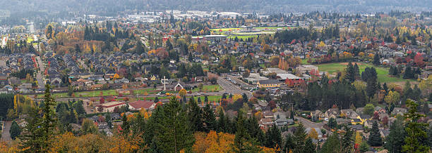 istock Happy Valley Residential Area in Fall Panorama 502775206