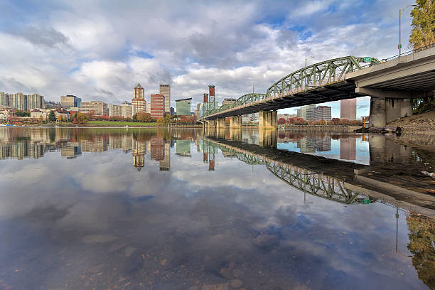 istock Reflection of Portland Skyline Daytime 502775344