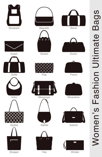 illustrations, cliparts, dessins animés et icônes de femmes à la mode, des sacs vecteur ultime - purse bag isolated fashion