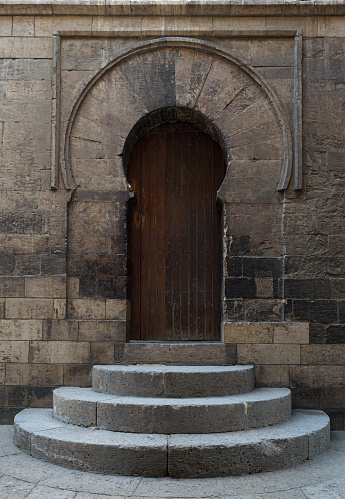 The door leading to the minaret of Ibn Tulun Mosque, the largest mosque in Cairo, Egypt. and may be the oldest mosque in the city with its original form