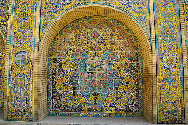 istock Beautiful ceramic tile wall of Golestan Palace, Iran. 502784790