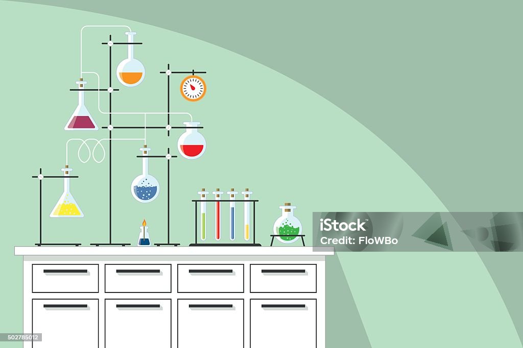 Lab Instruments Background Image Laboratory Equipment With Test Tubes Background Stock Illustration ...