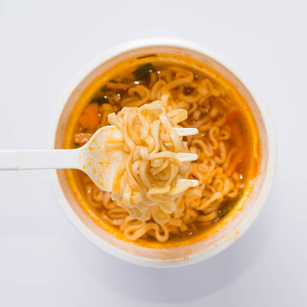 istock Instant noodles on white background 502785546