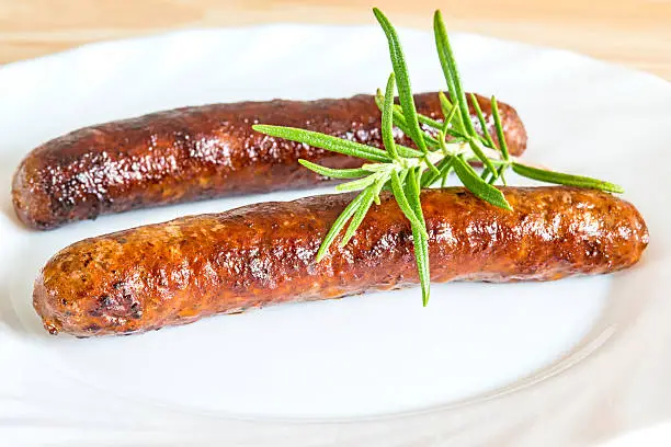 Photo of Merguez, North-African sausage, roasted