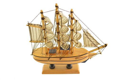 Closeup of a model ship