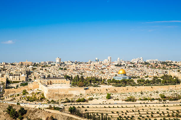 panorama starego miasta w temple mount w jerozolimie - chriastian zdjęcia i obrazy z banku zdjęć