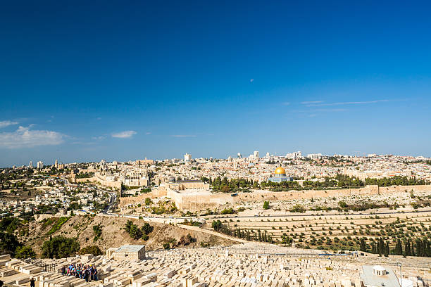 panorama starego miasta w temple mount w jerozolimie - chriastian zdjęcia i obrazy z banku zdjęć