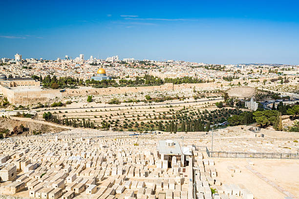 panorama starego miasta w temple mount w jerozolimie - chriastian zdjęcia i obrazy z banku zdjęć