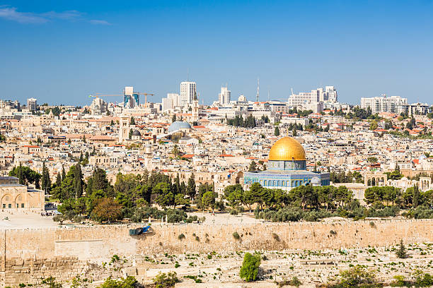 panorama starego miasta w temple mount w jerozolimie - chriastian zdjęcia i obrazy z banku zdjęć