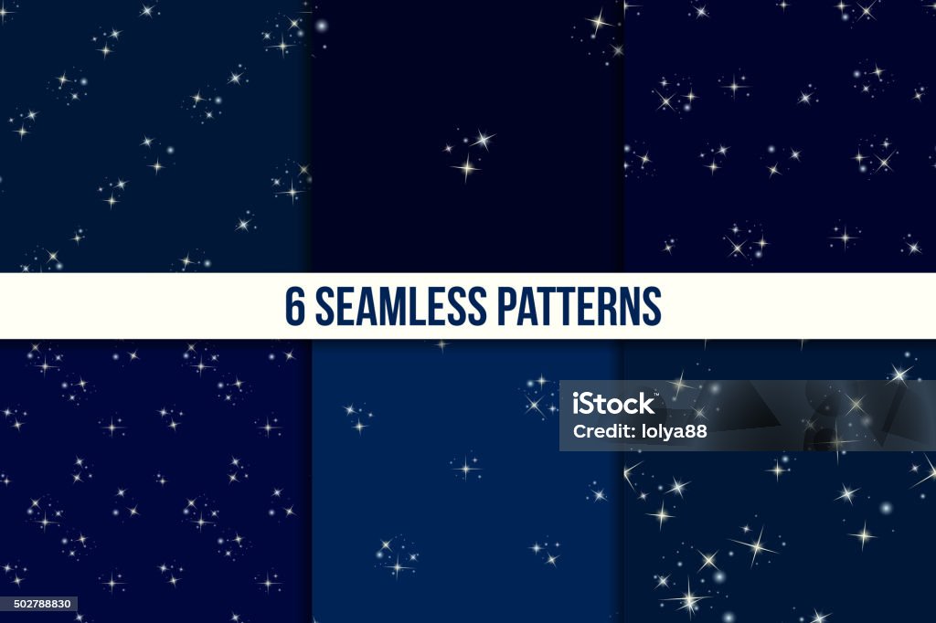 Starry Pattern Pack Starry Sky Seamless Pattern Set Stock Illustration - Download Image Now ...