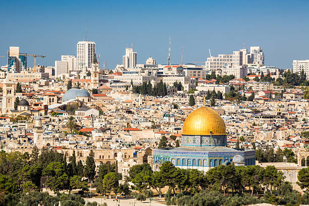 panorama starego miasta w temple mount, jerozolima, izrael - chriastian zdjęcia i obrazy z banku zdjęć