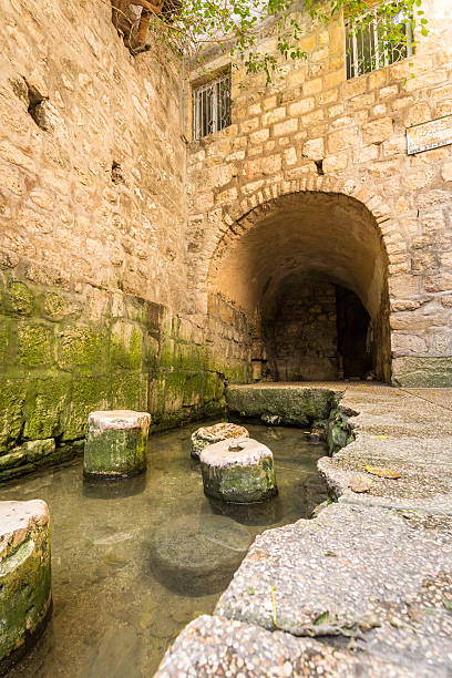 Pool of Siloam, Jerusalem, Israel Historic pool of Siloam where Hezekiah's tunnel ends, Jerusalem, Israel pool of siloam stock pictures, royalty-free photos & images