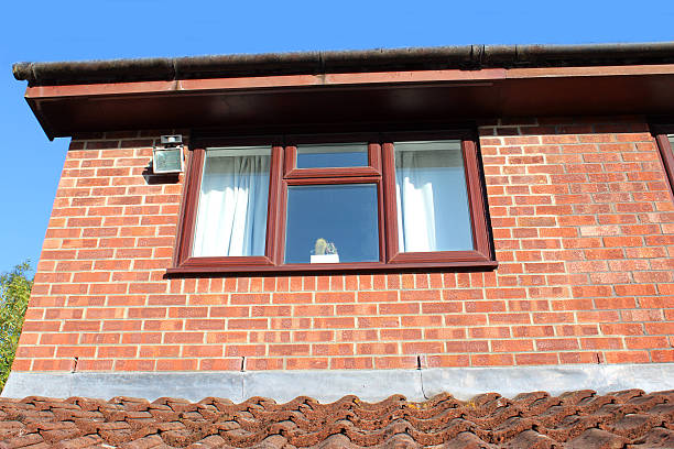 istock Image of red brick house extension, extended building, mortar colour 502789513