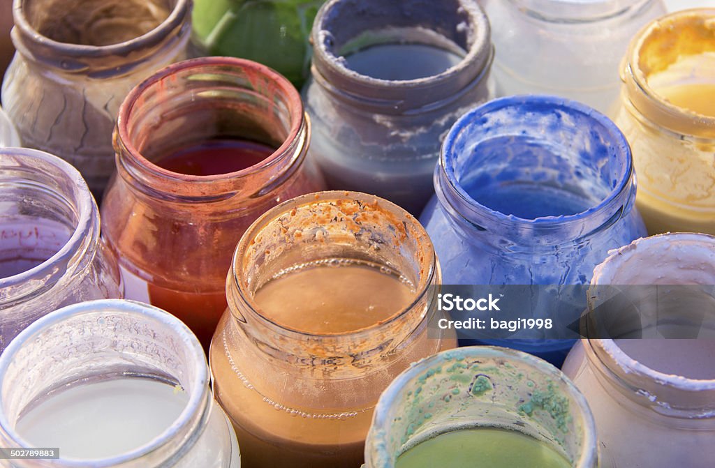 Ceramic Paint Jars Stock Photo - Download Image Now - Abstract
