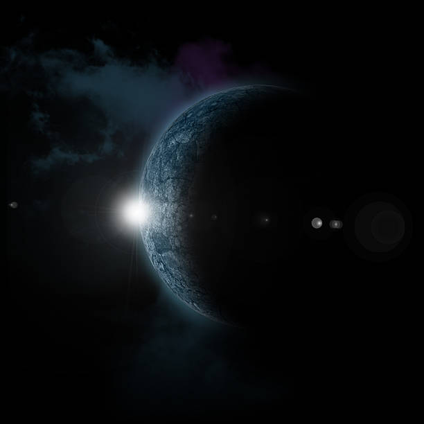 istock Sun rising behind fictional planet 502790303