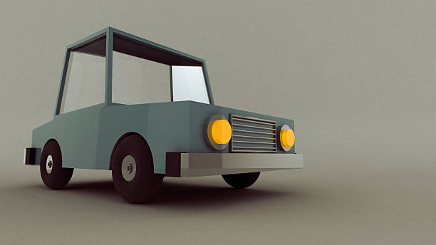 istock Scene of a retro low poly toy car 502791733
