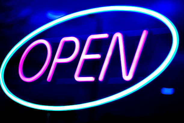 istock Neon shop open store sign 502804514