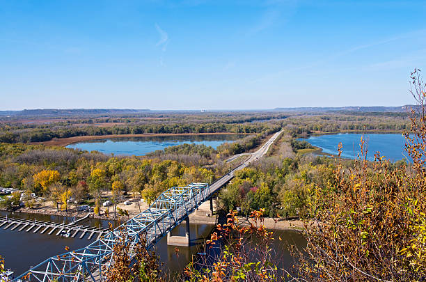 istock Mississippi River and Bridge into Wisconsin 502805026