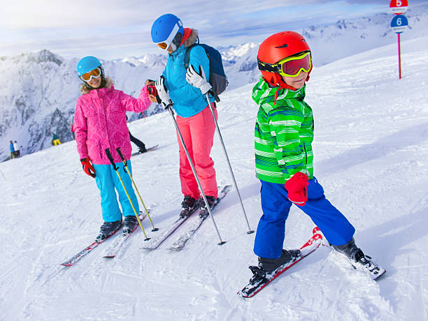 istock Happy family ski team 502805988