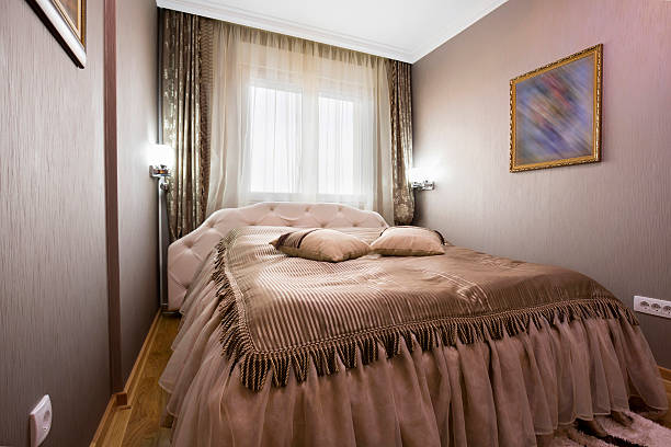 istock Interior of a hotel bedroom 502806768