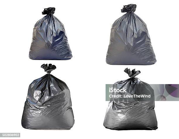 Garbage Bag On White Background Stock Photo - Download Image Now - Garbage Bag, Garbage, Sack