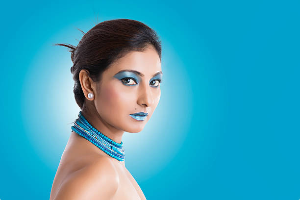 istock Pretty Indian girl with face painting 502810748