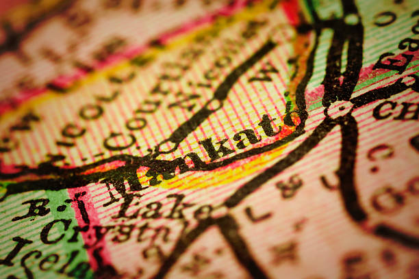istock Mankato, Minnesota on an Antique map 502811692