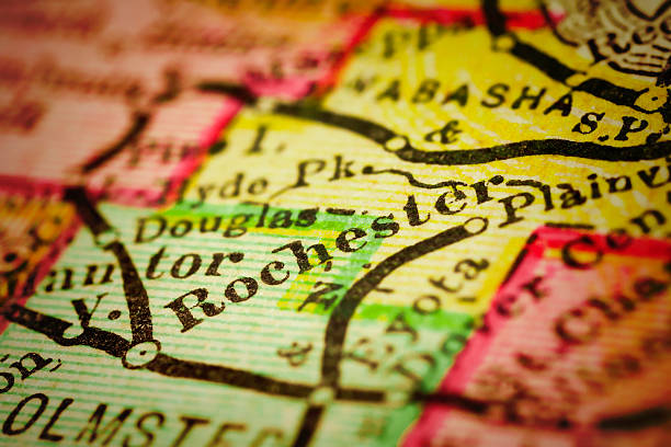 istock Rochester, Minnesota on an Antique map 502811874