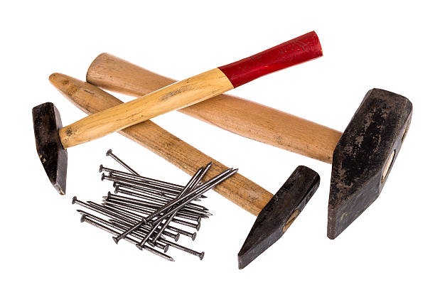 istock Hammer and nails on a white background 502811998