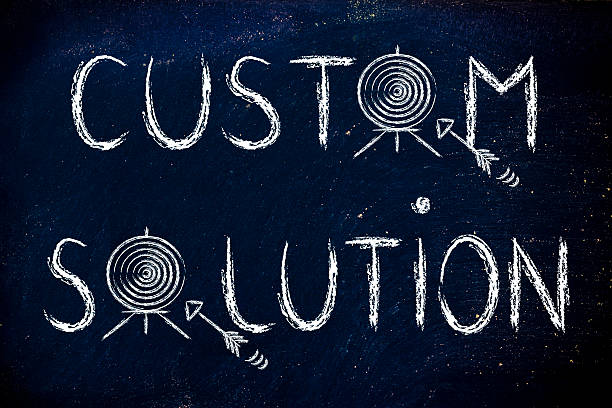 custom solutions, target illustration stock photo