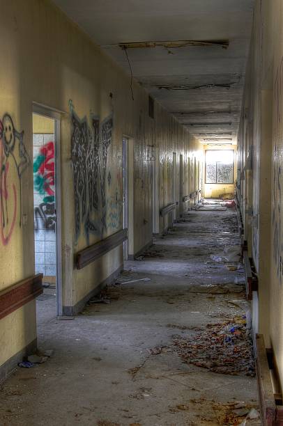 istock Corridor in an abandoned hospital 502814345