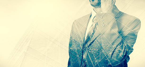 istock Double exposure concept with thinking businessman. 502816072