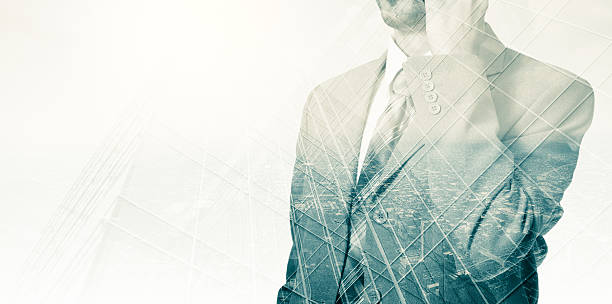 istock Double exposure concept with thinking businessman. 502816292